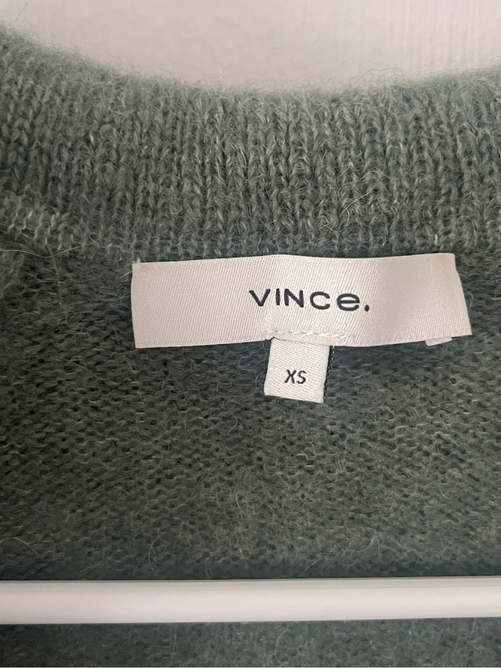 Vince Brushed Polo Alpaca Sweater Sage Green Polo V-Neck XS - Picture 6 of 14